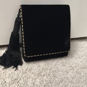 🔥SALE! Carla Marchi black velvet bag w/gold trim